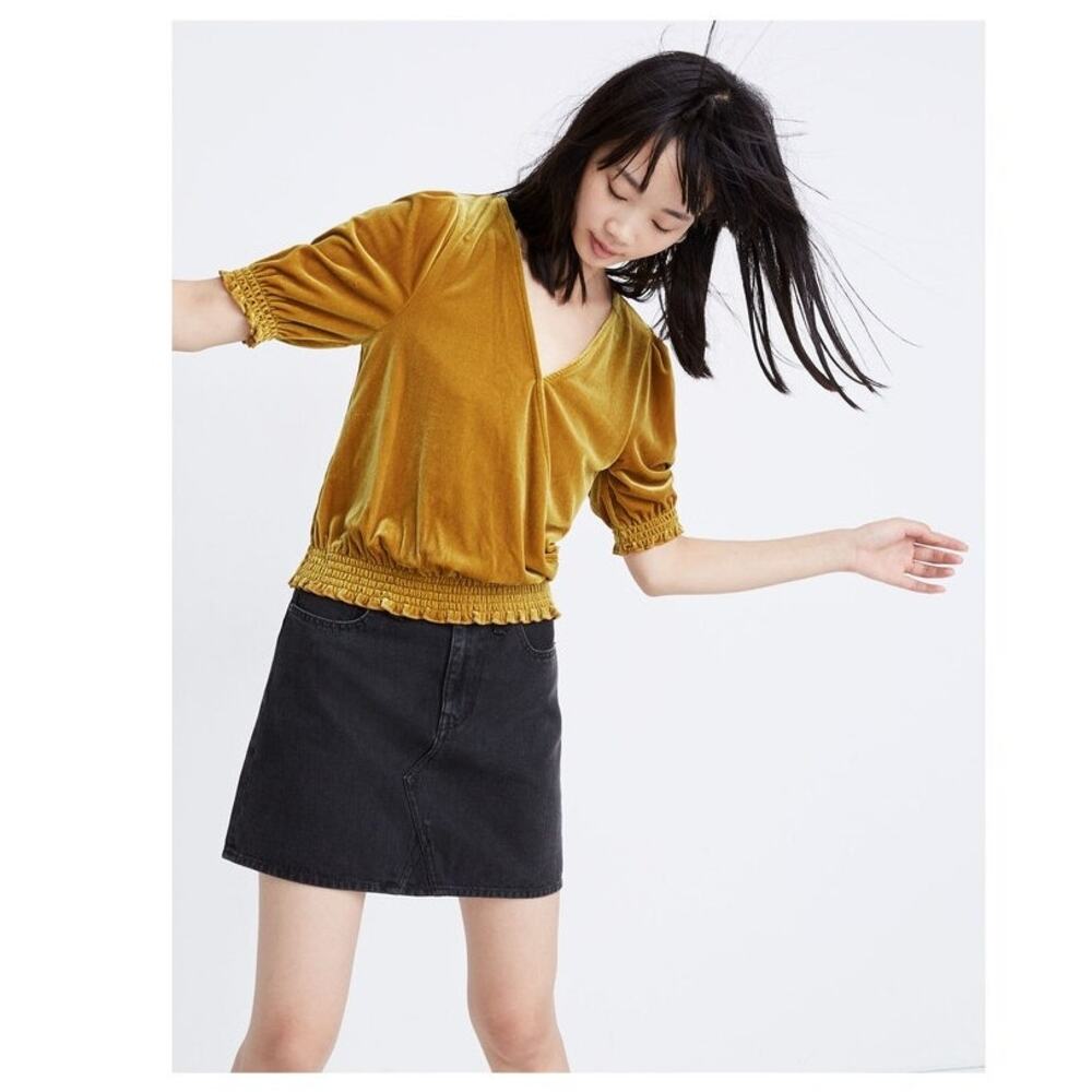 Madewell Velvet Crossover Top